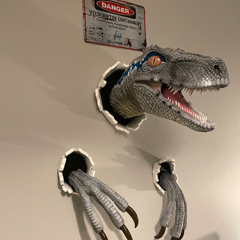 Wall Bursting Velociraptor Decorations - Resin, 13x8x8 cm Head, view 7