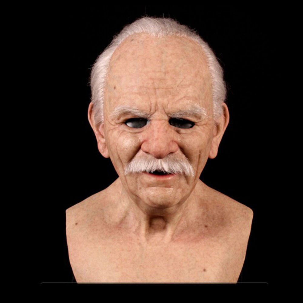 Realistic Old Man Halloween Mask for Adults - Latex, Movable Mouth, up to 62 cm, view 13