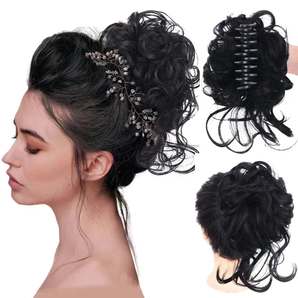Curly Hair Bun Clip-in Hair Piece - Synthetic Hair, Natural Look, Volume, view 14