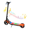 Orange kids' electric scooter with LED deck lights