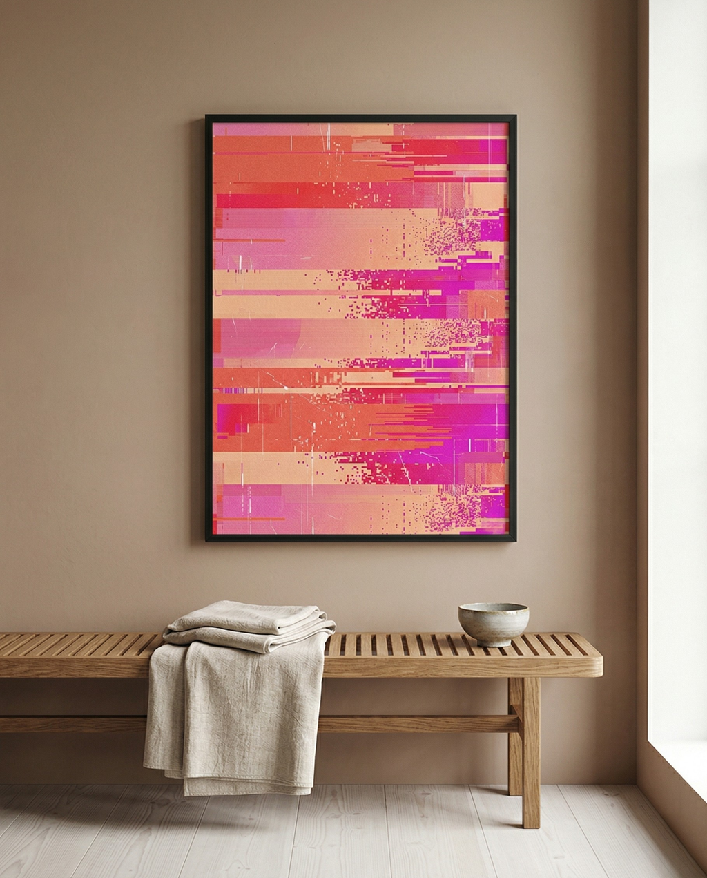 Pink Abstract Wall Art - Signal Drift-Welvere