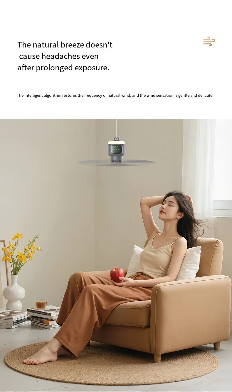 12000mAh Portable Ceiling and Camping Fan, 450mm Blade for Outdoor Tents