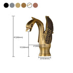 Full Brass Bathroom Basin Faucet - Single Lever Handle, Low Arc Spout, view 13