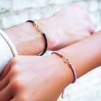 Adjustable Letter Initial Bracelets - Rope, Stainless Steel, Copper, up to 22cm, view 3