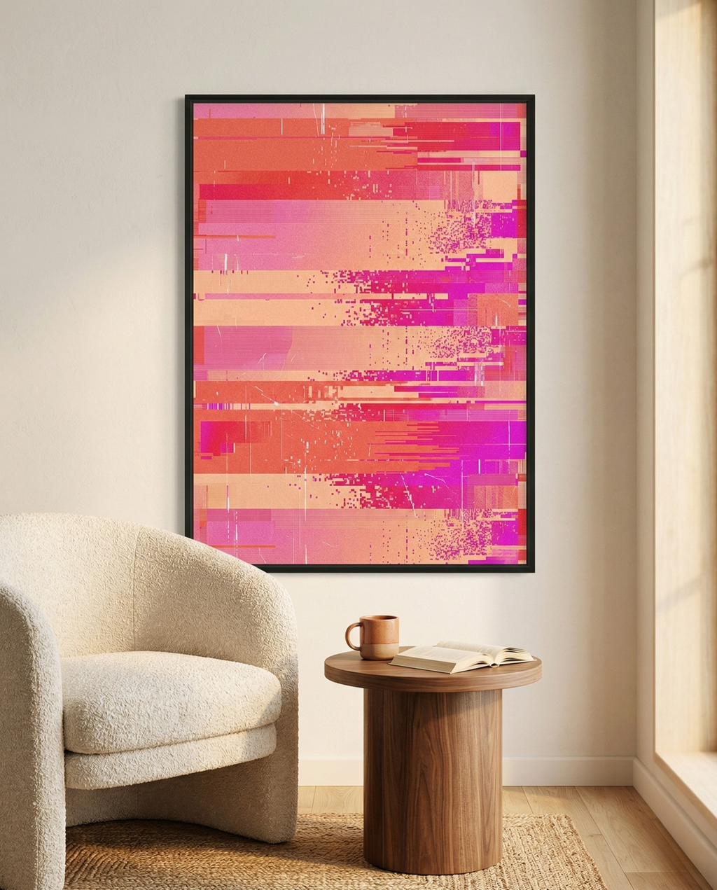 Pink Abstract Wall Art - Signal Drift-Welvere