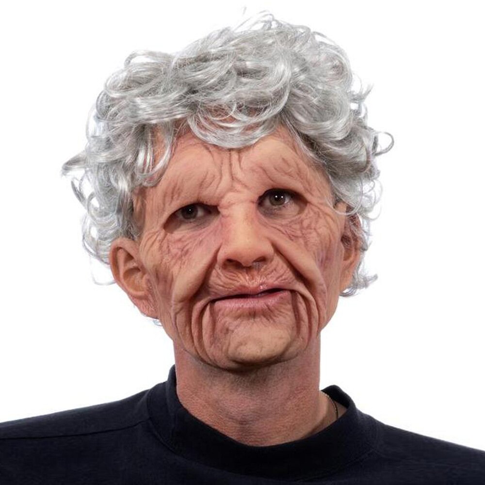 Realistic Old Man Halloween Mask for Adults - Latex, Movable Mouth, up to 62 cm, view 18