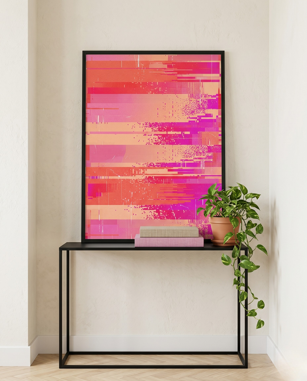 Pink Abstract Wall Art - Signal Drift-Welvere