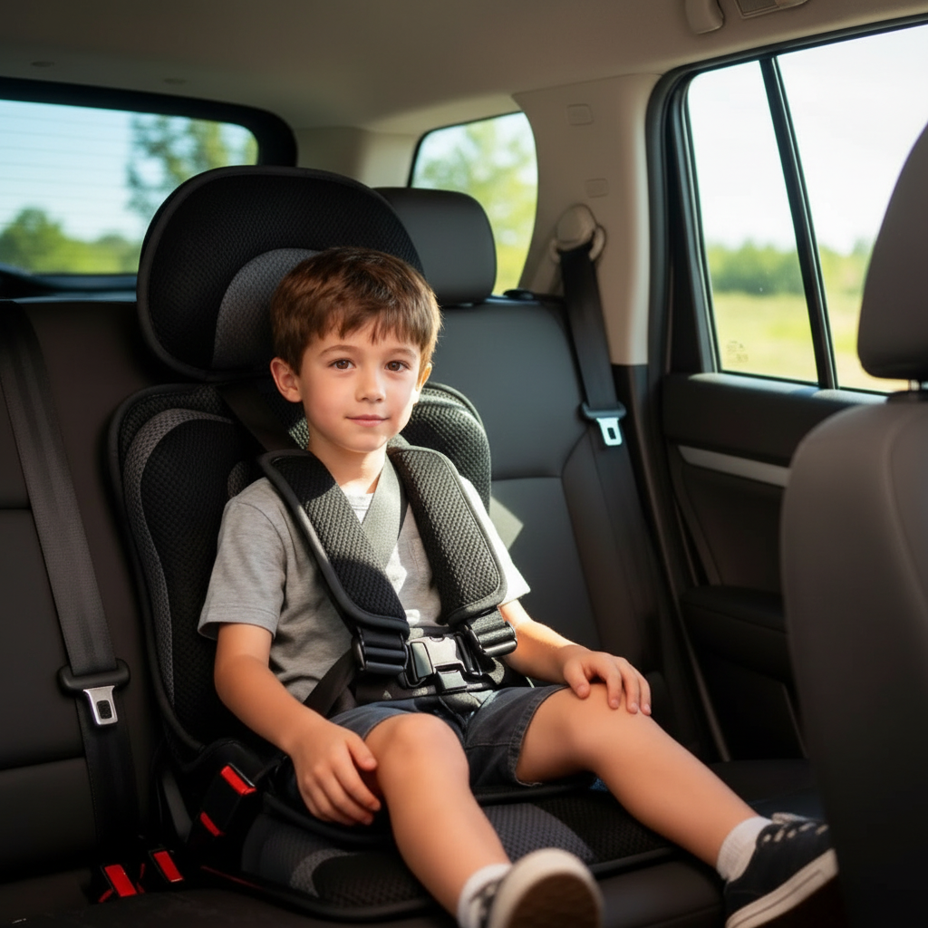 Portable Foldable Child Car Booster Seat - 5-Point Harness, up to 60 kg, view 6