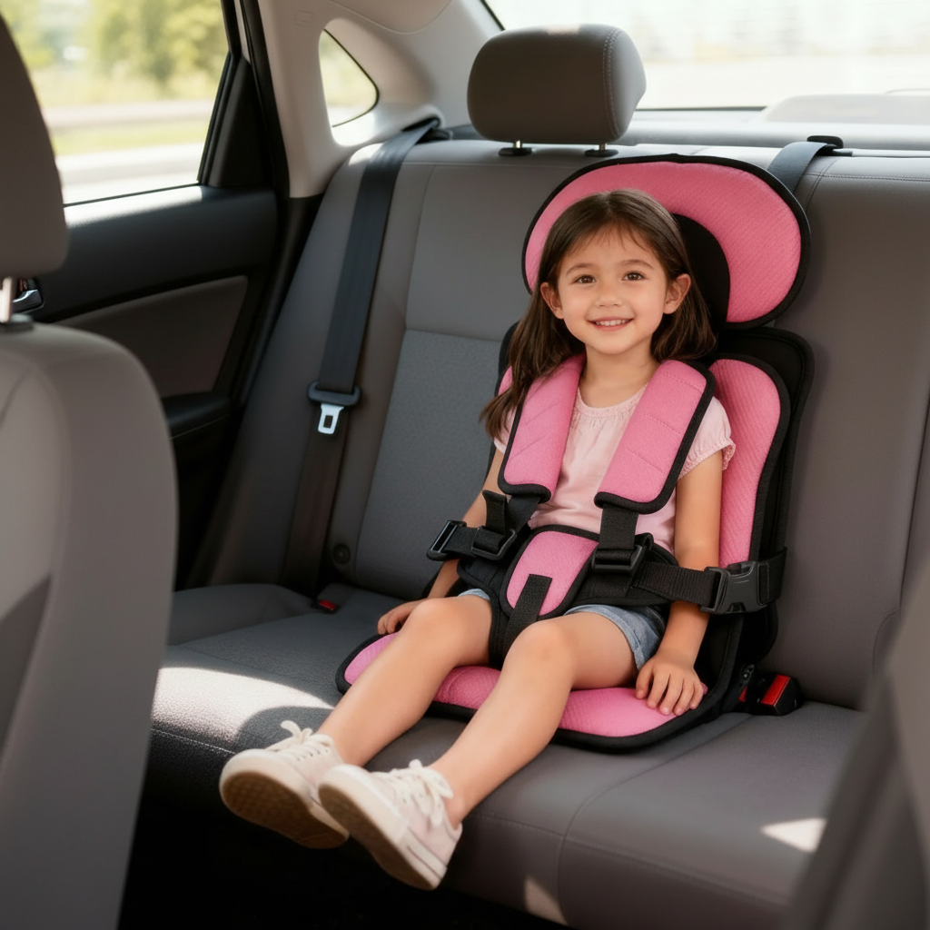 Portable Foldable Child Car Booster Seat - 5-Point Harness, up to 60 kg, view 3