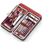 19-Piece Professional Stainless Steel Manicure and Pedicure Set with Travel Case