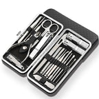 19-Piece Professional Stainless Steel Manicure and Pedicure Set with Travel Case