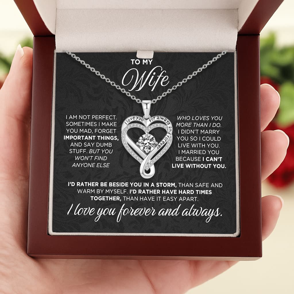 Sterling Silver Necklace for Wife - 2.5 cm Pendant, Adjustable 45 cm Chain, view 7