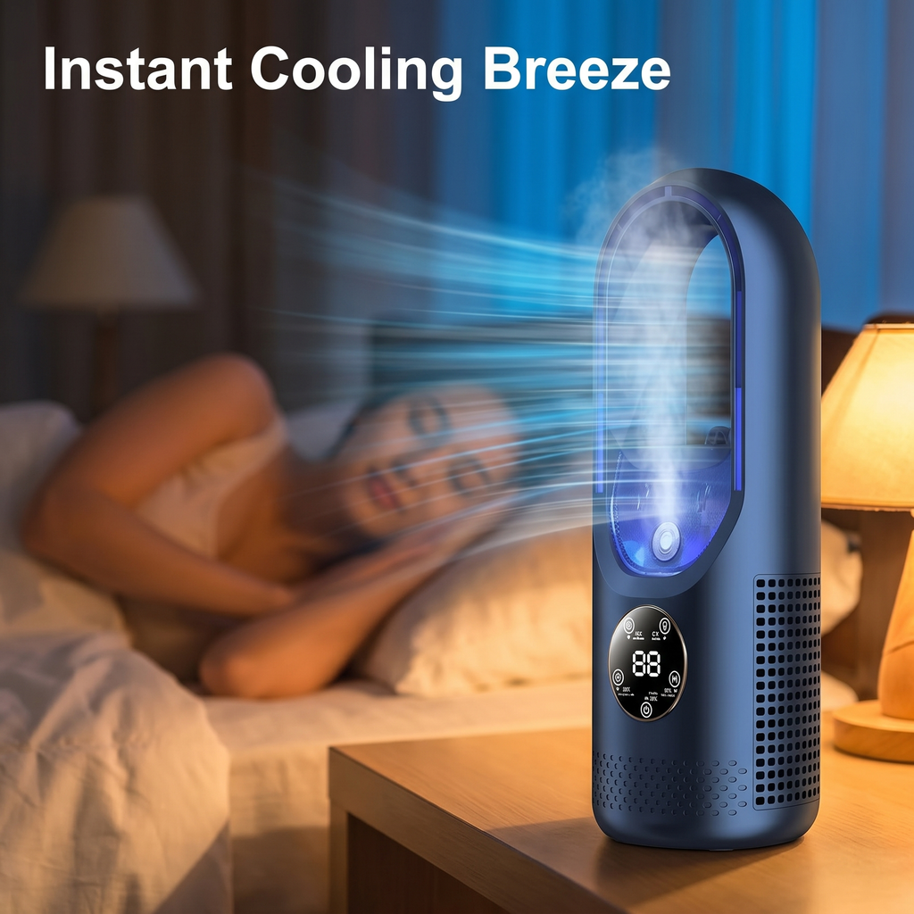 Blade-Free Silent Portable Air Conditioner for Home and Office - USB Powered, view 4