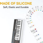 Removable Piano Keyboard Note Labels for Beginners - Black, Colourful, view 5