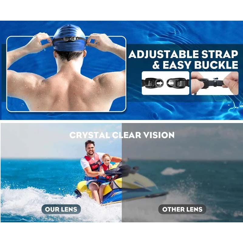 Anti-Fog Swim Goggles - PC Silicone, Non-Slip Strap, Unisex, view 11