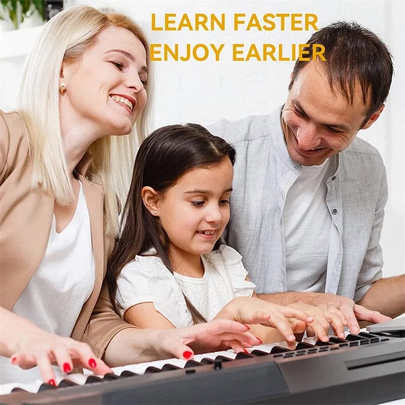 Removable Piano Keyboard Note Labels for Beginners - Black, Colourful, view 2