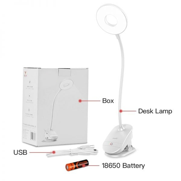 Wireless Bedside Clip-On LED Lamp - USB Rechargeable, 1200mAh Battery, view 5