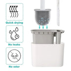 2-in-1 Wall-Mounted Toilet Brush Set with Silicone Brush Head