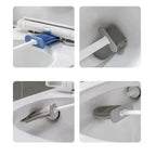 2-in-1 Wall-Mounted Toilet Brush Set with Silicone Brush Head
