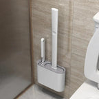 2-in-1 Wall-Mounted Toilet Brush Set with Silicone Brush Head