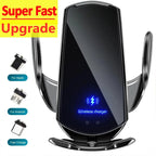 2-in-1 Wireless Car Charger and Automatic-Clamping Phone Holder