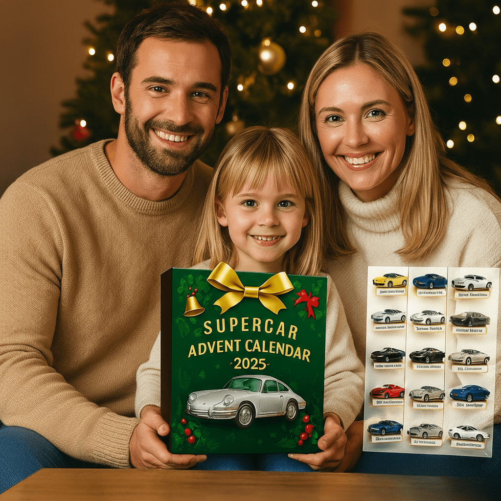 2025 Supercar Advent Calendar with 24 Miniature Models and Accessories