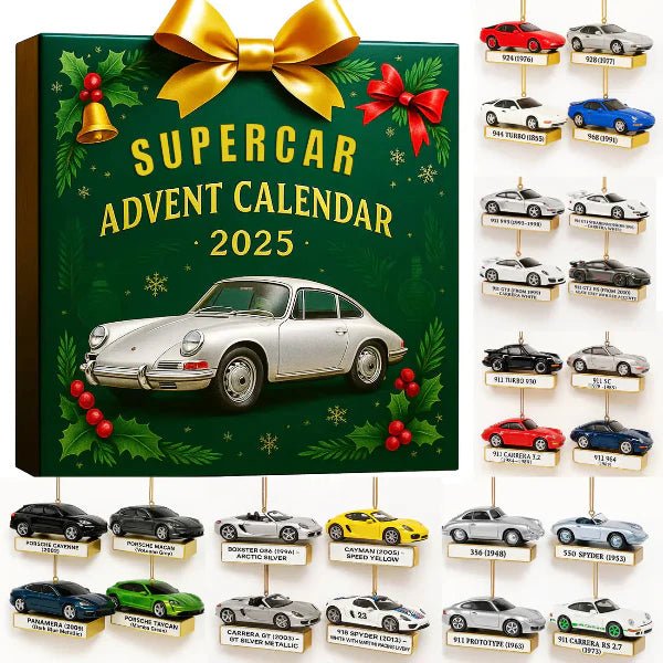 2025 Supercar Advent Calendar with 24 Miniature Models and Accessories