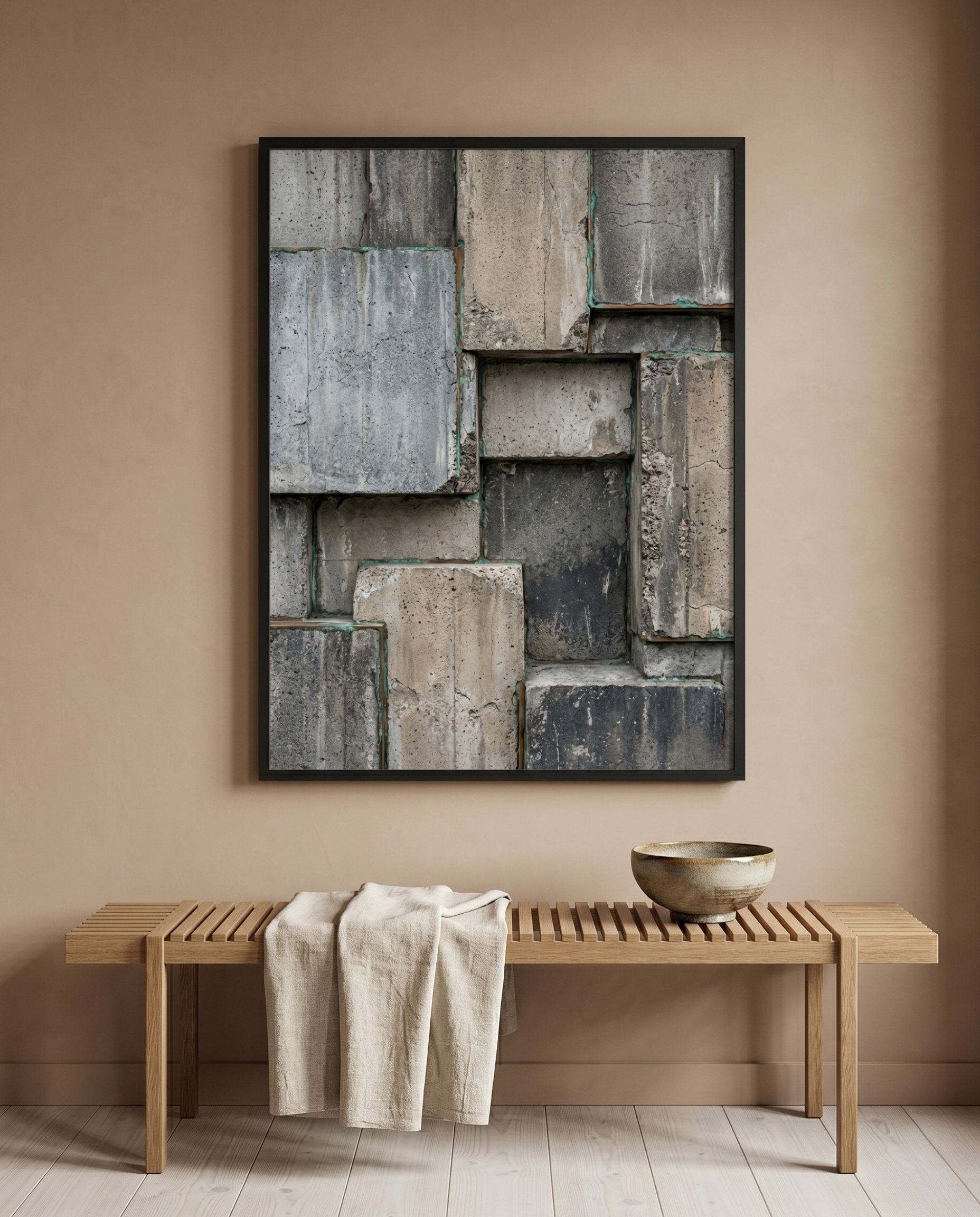 Grey Textured Wall Art - Stone Frequency-Welvere