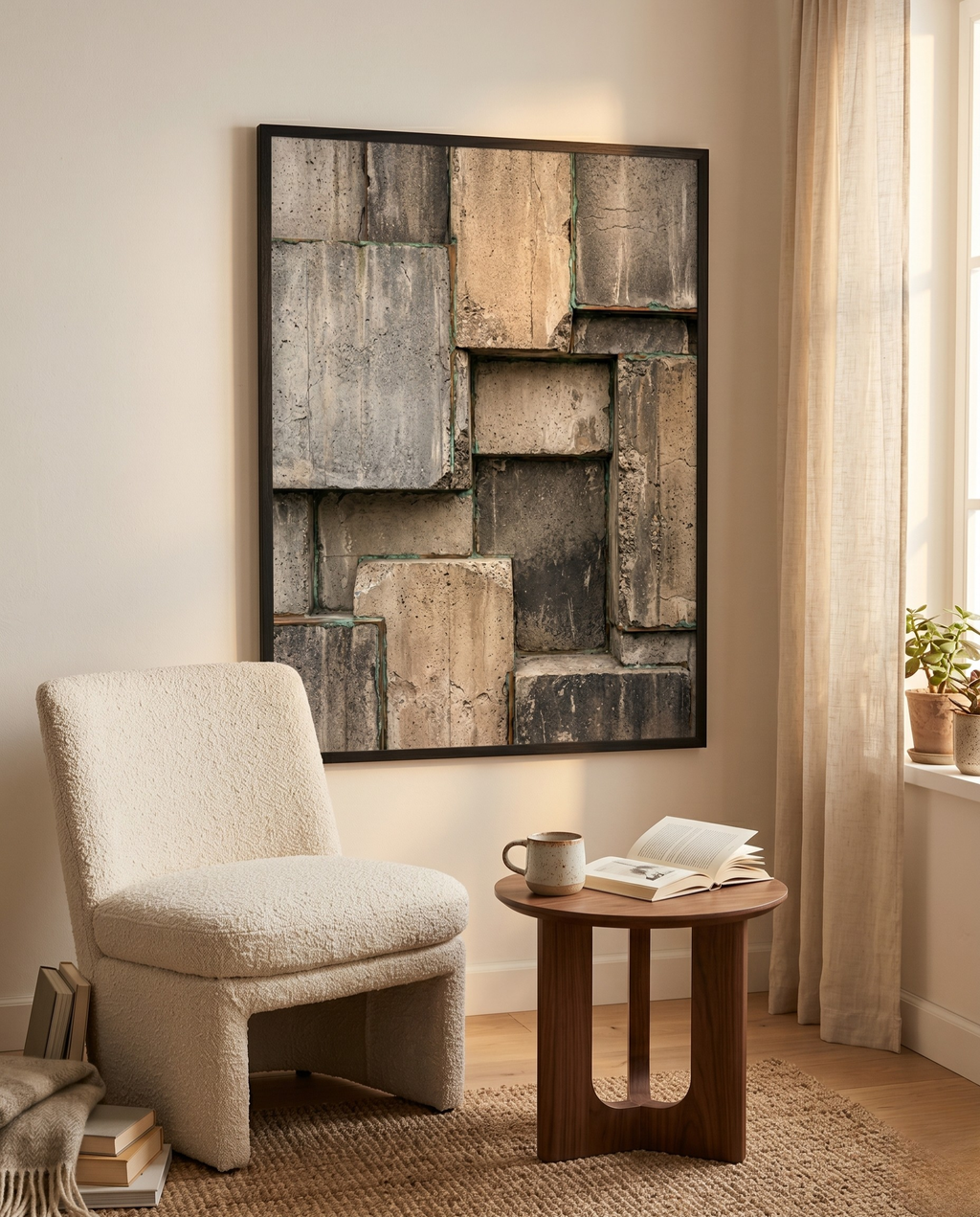 Grey Textured Wall Art - Stone Frequency-Welvere