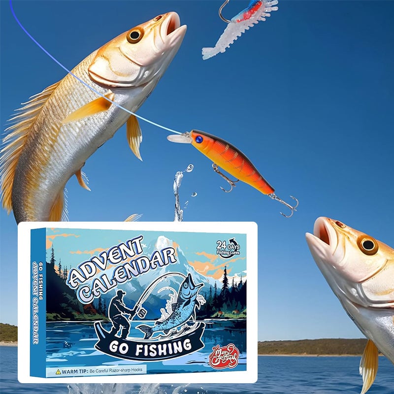 24-Day Christmas Countdown Fish Tackle Set, 24-Day Fishing Tackle Advent Calendar