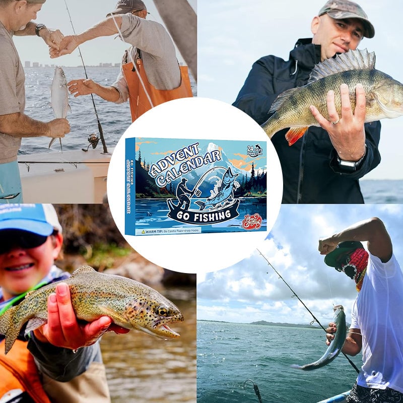 24-Day Christmas Countdown Fish Tackle Set, 24-Day Fishing Tackle Advent Calendar