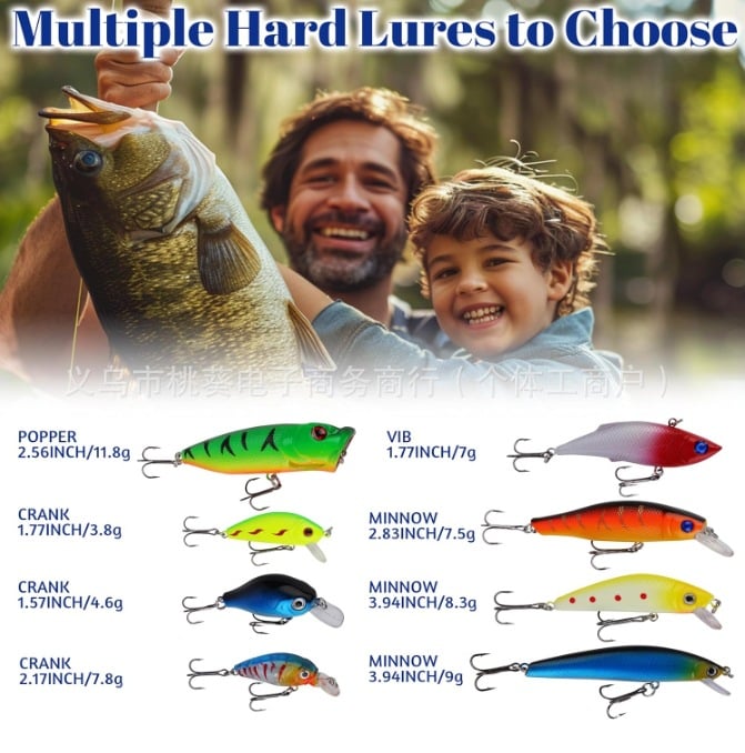 24-Day Christmas Countdown Fish Tackle Set, 24-Day Fishing Tackle Advent Calendar