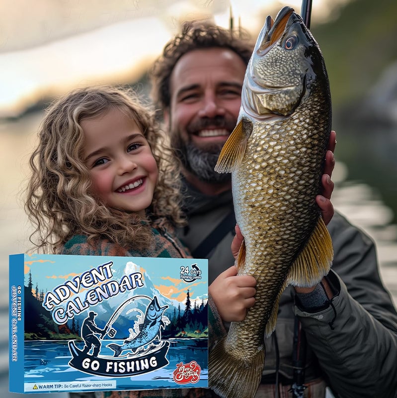 24-Day Christmas Countdown Fish Tackle Set, 24-Day Fishing Tackle Advent Calendar
