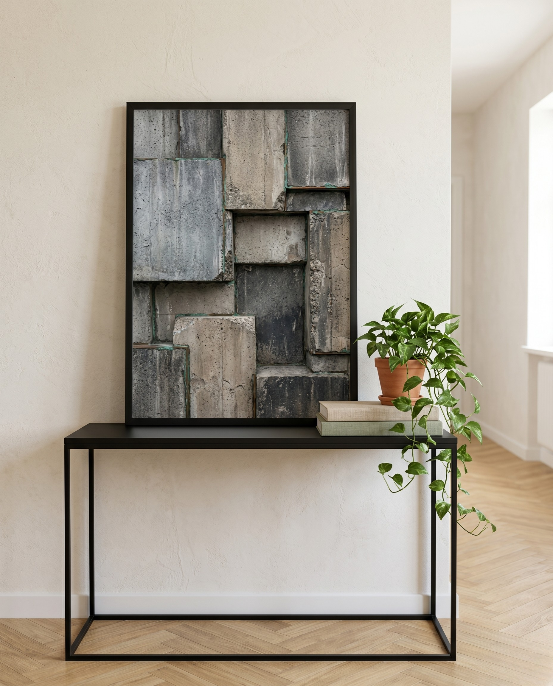 Grey Textured Wall Art - Stone Frequency-Welvere
