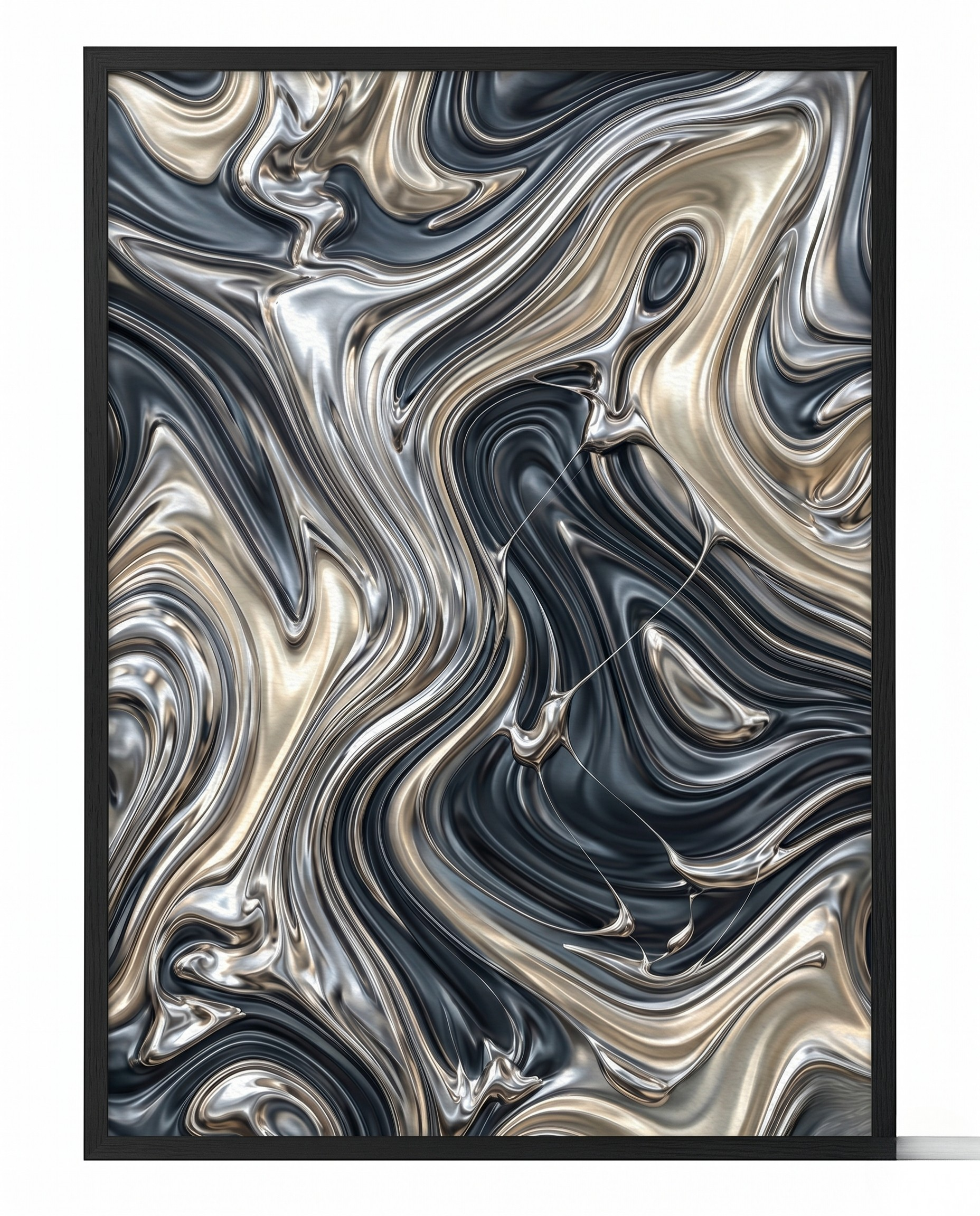 Dark Fluid Art Print - Still Current-Welvere