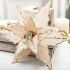 26cm Christmas Flower Ornaments for Trees, Wreaths and Mantelpieces