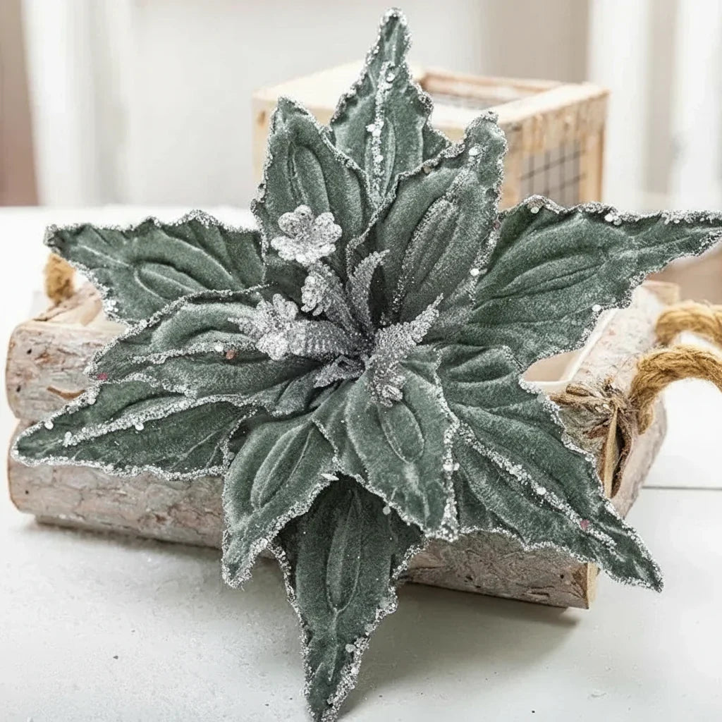 26cm Christmas Flower Ornaments for Trees, Wreaths and Mantelpieces