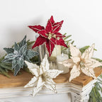 26cm Christmas Flower Ornaments for Trees, Wreaths and Mantelpieces