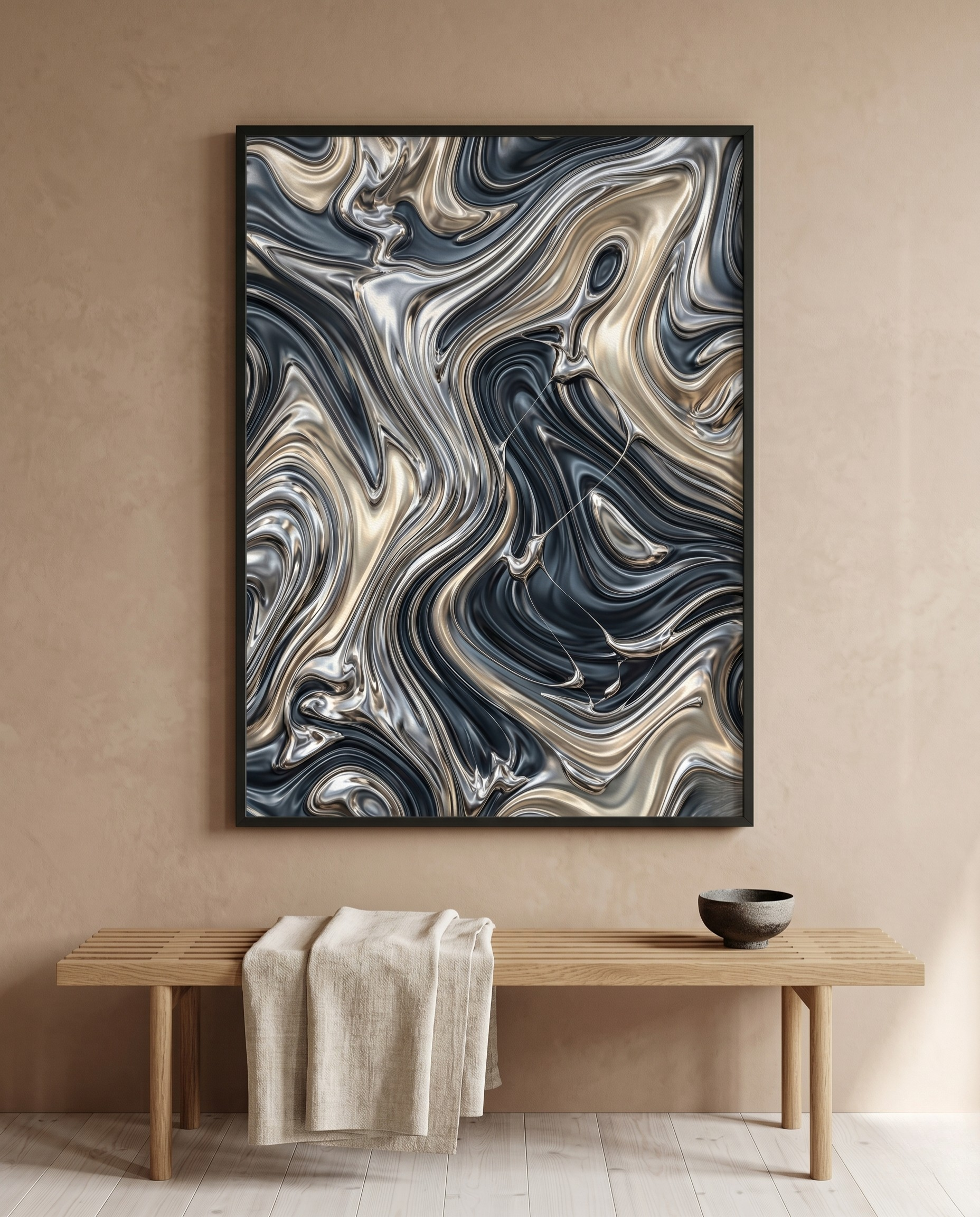 Dark Fluid Art Print - Still Current-Welvere