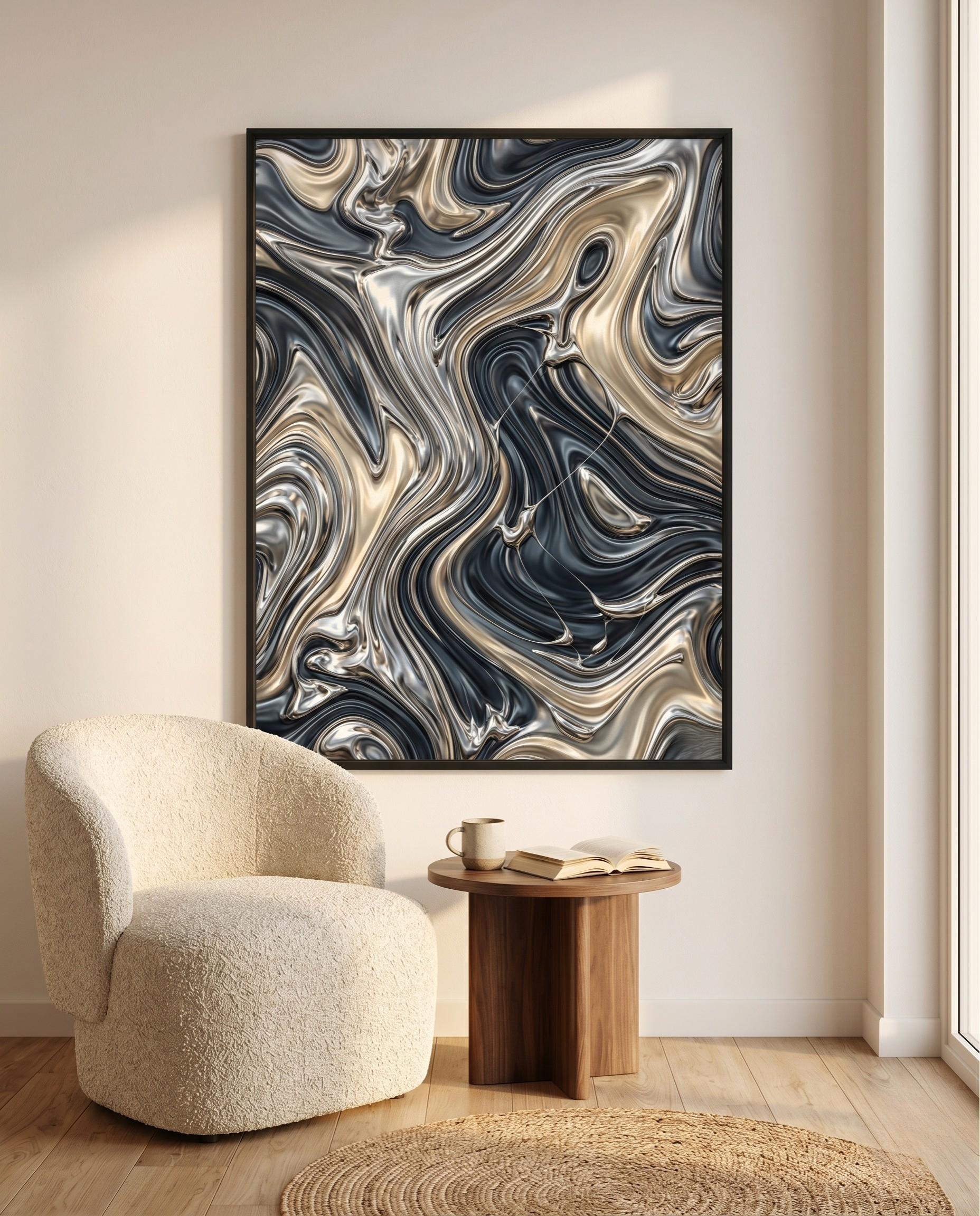 Dark Fluid Art Print - Still Current-Welvere