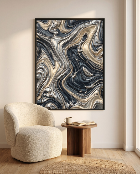 Dark Fluid Art Print - Still Current
