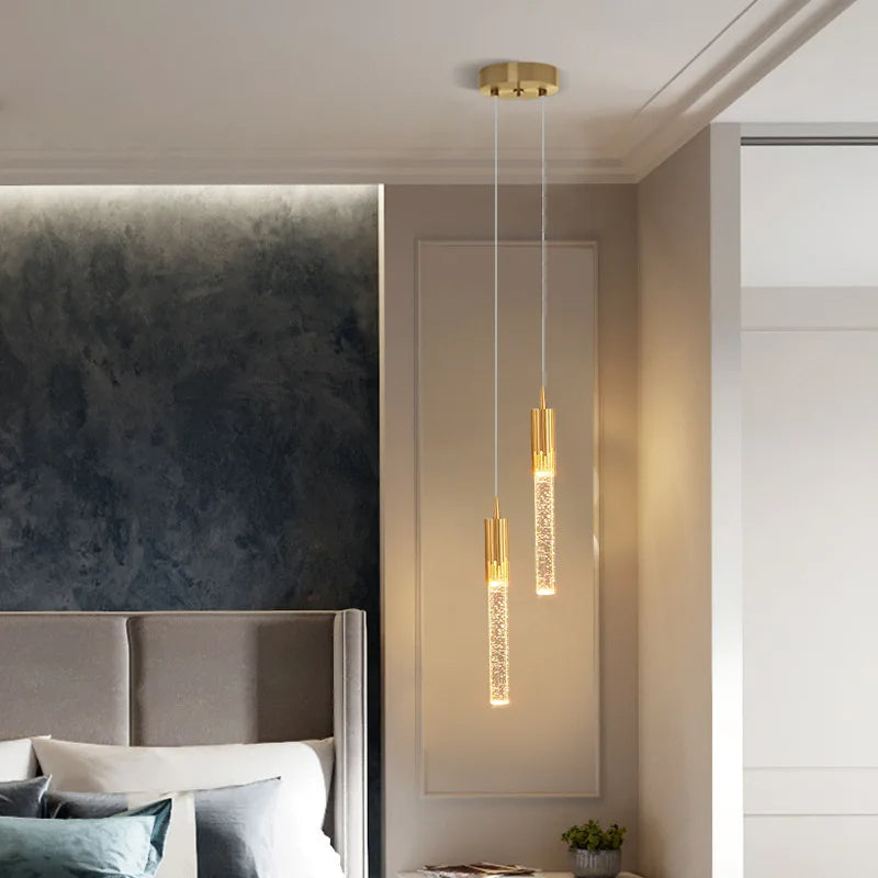 Glass Pendant Lamp Cylindrical Shape - 3000K Warm White, Adjustable 150cm Cable, view 4