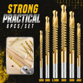 Titanium-Coated High-Speed Steel Drill Bits with Tags (6 pcs) - 3-8 mm Sizes