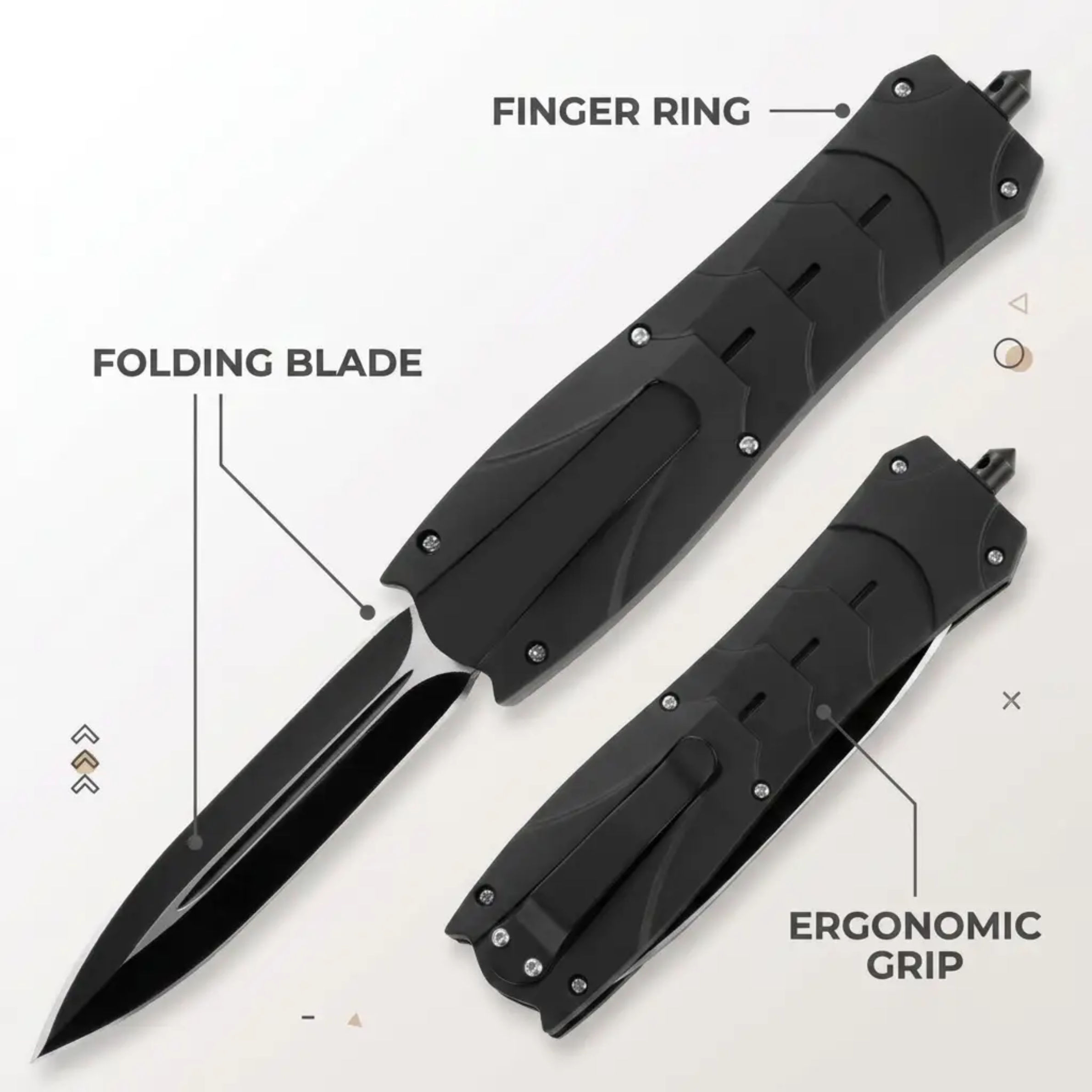 Ergonomic EDC Multitool Self Defense Knife - Stainless Steel Blade, view 15