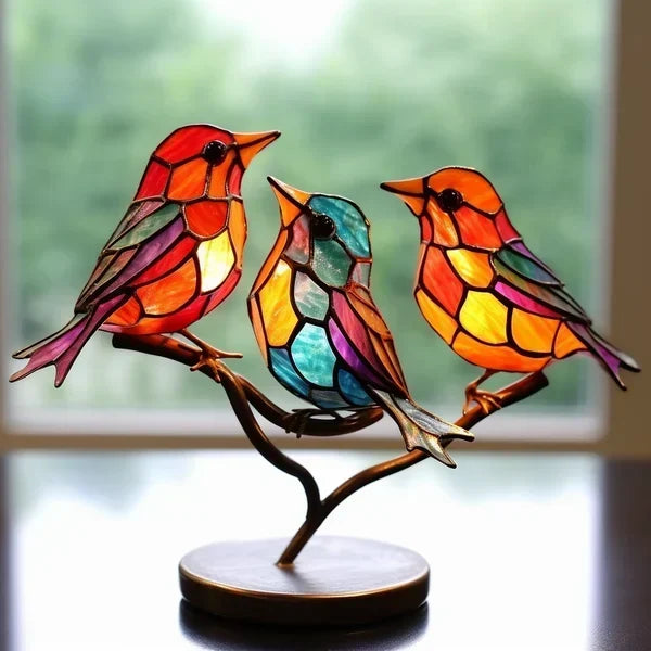Coloured Glass Birds for Interior Decor - Decorative Ornament, view 3