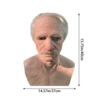Realistic Old Man Halloween Mask for Adults - Latex, Movable Mouth, up to 62 cm, view 5