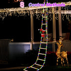 2m Christmas Climbing Santa Ladder Display with Multi-colour LED Lights