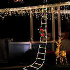 2m Christmas Climbing Santa Ladder Display with Multi-colour LED Lights