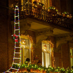 2m Christmas Climbing Santa Ladder Display with Multi-colour LED Lights