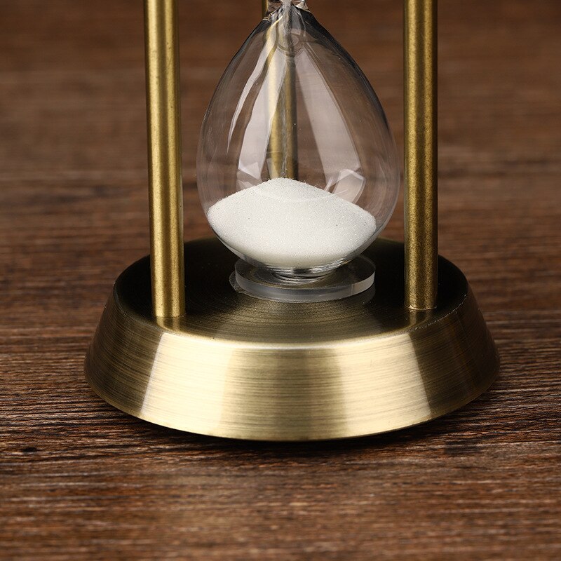 Retro Metal Hourglass Sand Timer for Home Office - 3/5/10 Minutes, Glass, view 3
